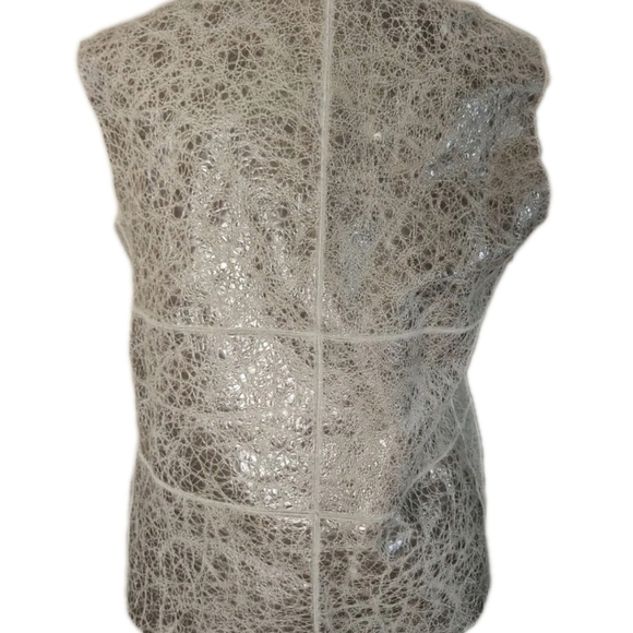 Fabiana Filippi Womens Green Gray Capo Reversible Shearling Designer Vest XXS - Picture 8 of 16